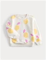 M&S Cotton Rich Lemon Sweatshirt (2-8 Yrs) Multi
