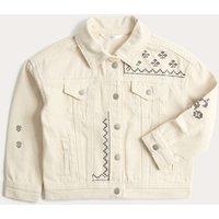 M&S Denim Embroidered Jacket (2-10 Yrs) Ivory