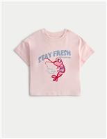 M&S Pure Cotton Shrimp T-Shirt (2-8 Yrs) Pink Mix