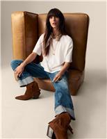Per Una Pure Cotton Short Sleeve Boxy T-Shirt Bright Orange
