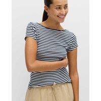 M&S Pure Cotton Short Sleeve Scoop Back T-Shirt Navy Mix