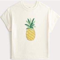 M&S Pure Cotton Pineapple Sequin Top (2-10 Yrs) Ivory