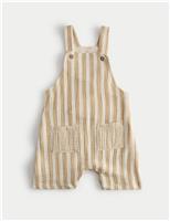 Pure Cotton Striped Dungarees (0-3 Yrs)
