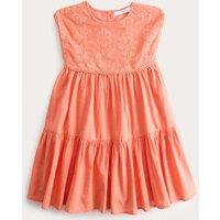 M&S Pure Cotton Floral Lace Dress (2-10 Yrs) Coral
