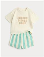 Pure Cotton Slogan Top & Bottom Outfit (0-5 Yrs)