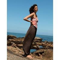 M&S Printed Bandeau Scarf Top Pink Mix