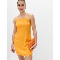 M&S Square Neck Mini Shift Dress with Linen Mango