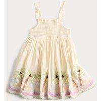 M&S Pure Cotton Palm Tree Sleeveless Dress (2-10 Yrs) Ecru