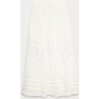 Per Una Pure Cotton Pintuck Lace Maxi A-Line Skirt Soft White