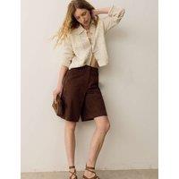 Per Una Suede Bermuda Shorts Chestnut