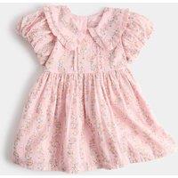 M&S Pure Cotton Floral Collared Dress (0-5 Yrs) Pink