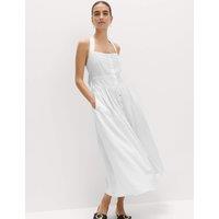 M&S Linen Rich Halter Neck Maxi Beach Dress White