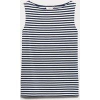 M&S Cotton Rich Slash Neck Slim Fit Vest White Mix