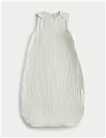 M&S Pure Cotton 1 Tog Striped Sleeping Bag (0-3 Yrs) Light Duck Egg