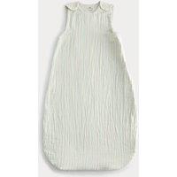 M&S Pure Cotton 1 Tog Striped Sleeping Bag (0-3 Yrs) Light Duck Egg