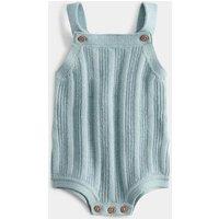 M&S Pure Cotton Knitted Bibshort (0-12 Mths) Pale Aqua
