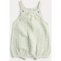 M&S Pure Cotton Woven Bibshort (7lbs - 12 Mths) Light Duck Egg