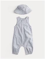 Pure Cotton Romper & Hat Outfit (7lbs-2 Yrs)
