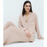 M&S Rib Pyjama Set Fawn