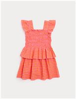 Pure Cotton Gingham Shirred Outfit (2-8 Yrs)