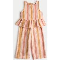 M&S Cotton Rich Striped Top & Bottom Outfit (2-10 Yrs) Multi