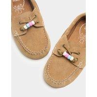 M&S Kids' Suede Charm Boat Shoes (10 Small - 2 Large) Tan