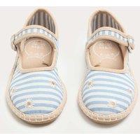 M&S Kids' Heritage Stripe Ballet Shoes (4 Small-2 Large) Blue Mix