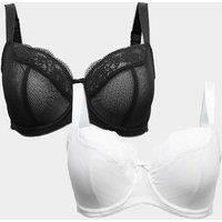 M&S 2 Pack Jasmine Lace Wired Balcony Bras F+ White Mix