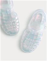 M&S Kids' Shiny Fisherman Jelly Shoes (4 Small - 2 Large) Silver