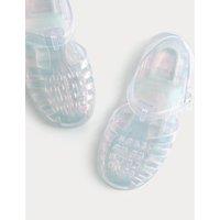 M&S Kids' Shiny Fisherman Jelly Shoes (4 Small - 2 Large) Silver