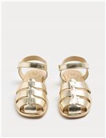 Kids Metallic Fisherman Sandals (4 Small - 6 Large)