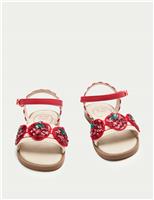 M&S Kids' Strawberry Sequin Crochet Sandals (4 Small-2 Large) Red Mix
