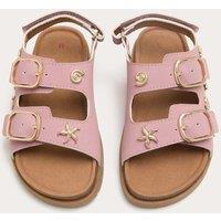 M&S Kids' Metallic Shell Sandals (4 Small-2 Large) Medium Pink