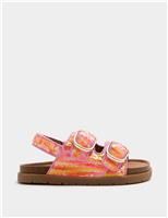 Kids Sequin Buckle Footbed Sandals (4 Small-2 Large)