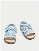 Kids Double Strap Bow Sandals (4 Small-2 Large)