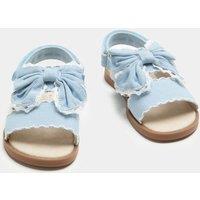 M&S Kids'Double Strap Bow Sandals (4 Small-2 Large) Blue Mix