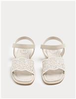 Kids Broderie Strap Sandals (4 Small - 2 Large)