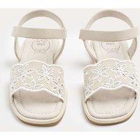 M&S Kids' Broderie Strap Sandals (4 Small - 2 Large) White