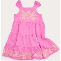 M&S Pure Cotton Embroidered Dress (2-10 Yrs) Fuchsia