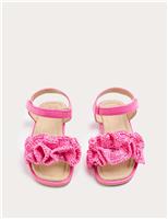 Kids Frill Strap Raffia Sandals (4 Small - 2 Large)