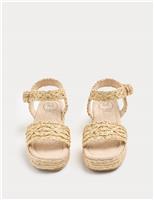 Kids Raffia Wedge Sandals (10 Small - 6 Large)