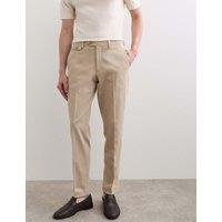 JAEGER Tailored Fit Italian Cotton Chinos Beige