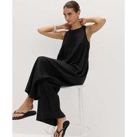 M&S Linen Rich Volume Jumpsuit Black