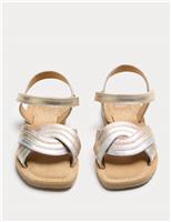 Kids Leather Rainbow Strap Sandals (4 Small-2 Large)