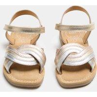 M&S Kids' Leather Rainbow Strap Sandals (4 Small-2 Large) Silver Mix