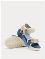 M&S Kids' Rip Tape Open Toe Ombre Trekkers (4 Small-2 Large) Blue Mix