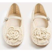M&S Kids' Corsage Flower Ballet Shoes (4 Small-2 Large) Neutral