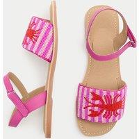 M&S Kids' Beaded Lobster Riptape Sandals (10 Small - 4 Large) Pink Mix