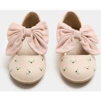 M&S Kids' Embroidered Bow Ballet Shoes (4 Small - 2 Large) Cream