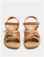 M&S Kids' Leather Buckle Sandals (4 Small-2 Large) Tan